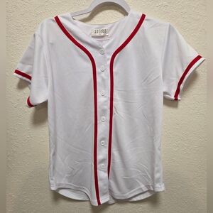 White Jersey Button Down Shirt